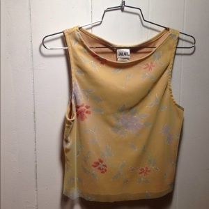 Yellow floral crop top